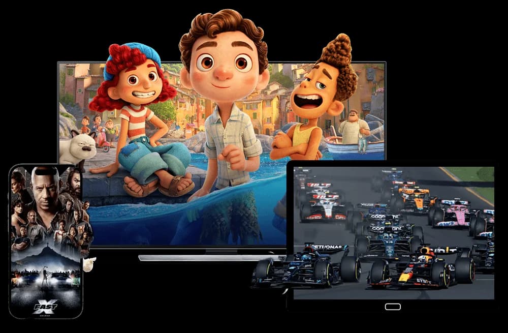 Flexe IPTV streaming player interface on compatible television and mobile screens